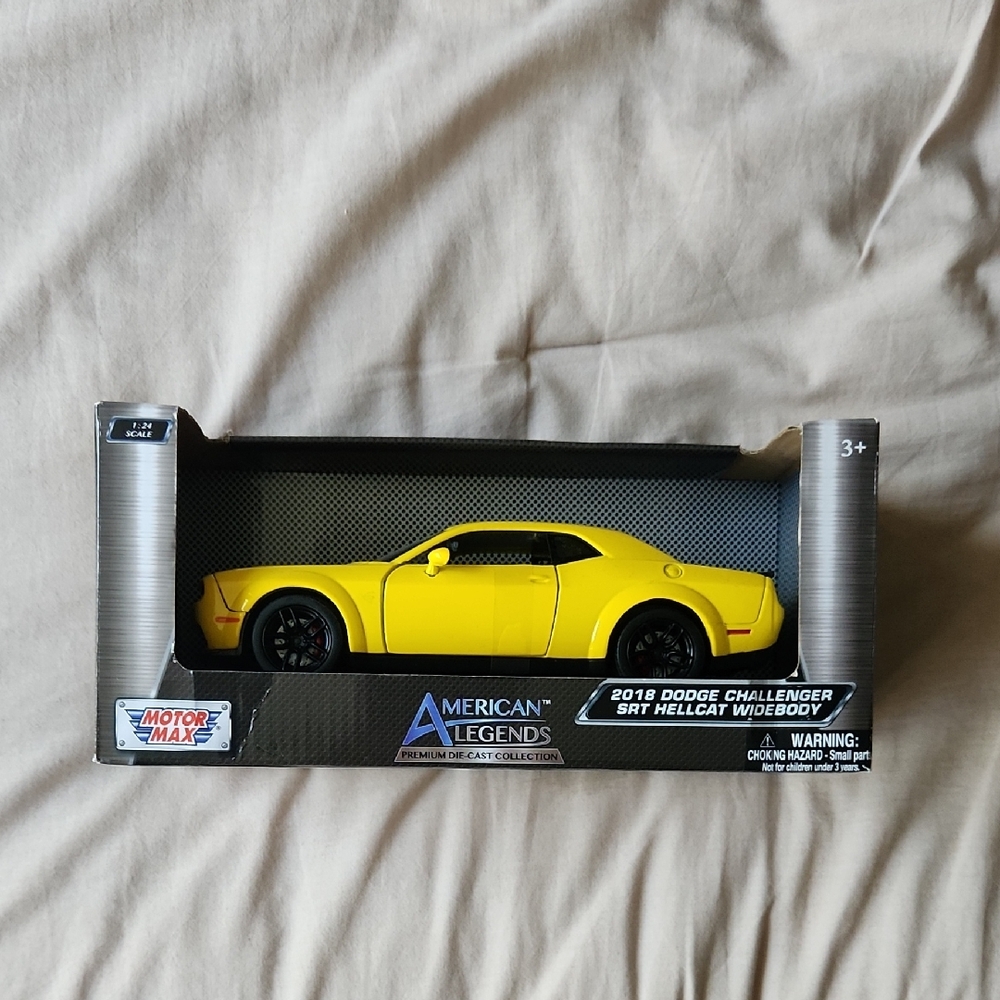Yellow Dodge Challenger SRT Hellcat Model Car
